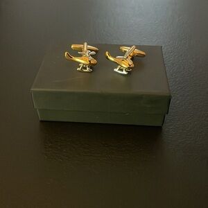 Men's Two-Tone Spinning Helicopter Propeller Cuff Links Polished & Elegant.